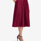 Maroon Luxe Satin Midi Skirt