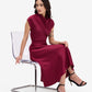 Maroon Luxe Satin Cowl Neck Top
