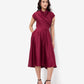 Maroon Luxe Satin Midi Skirt