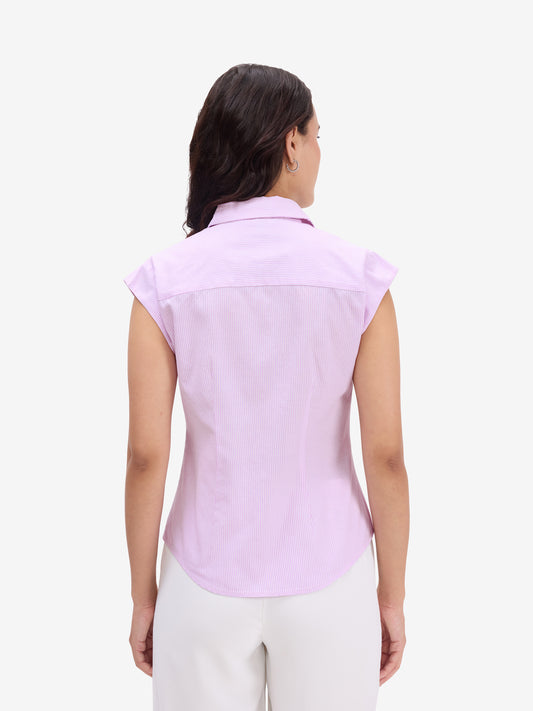Lavender Striped Cotton Shirt