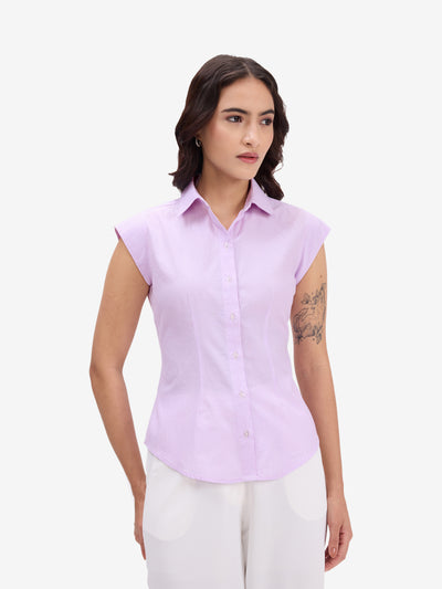Lavender Striped Cotton Shirt