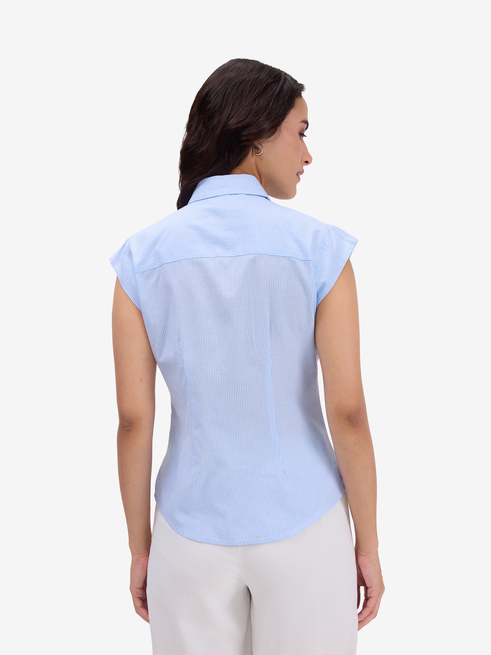 Blue Striped Cotton Shirt