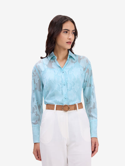 Blue Jacquard Shirt