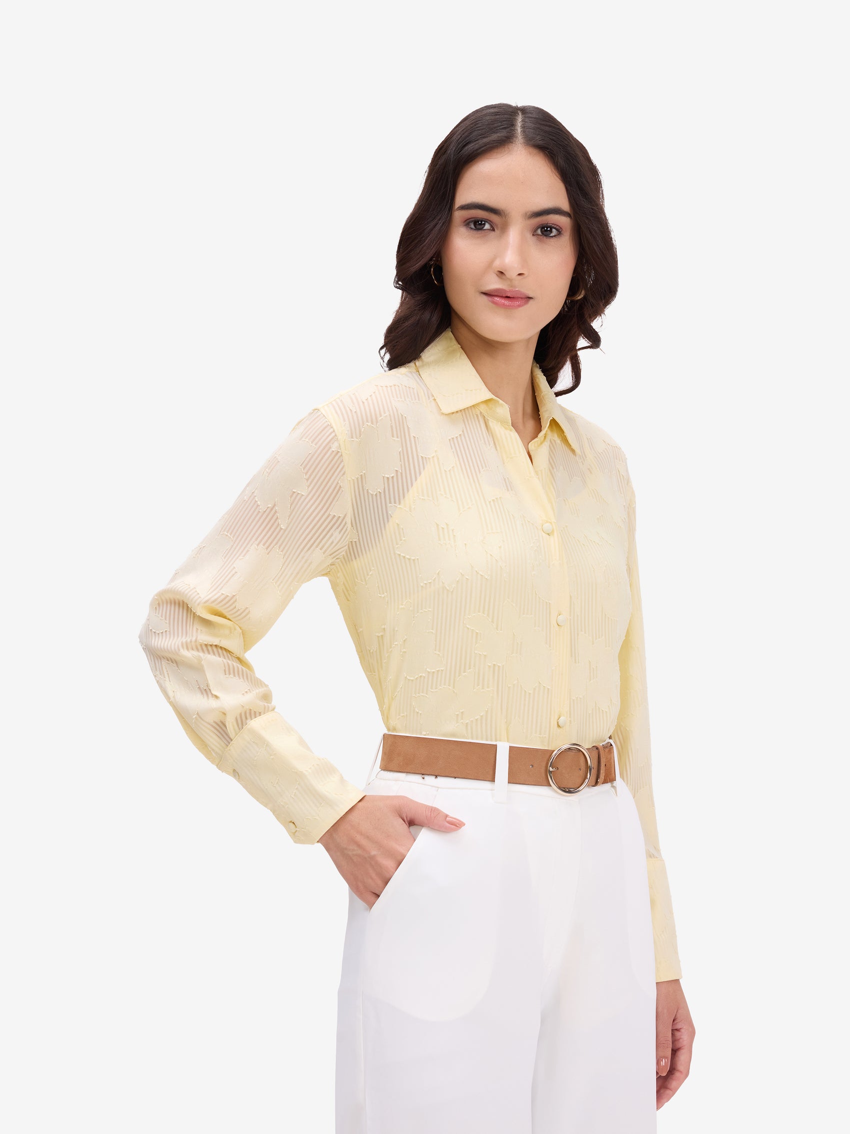 Yellow Jacquard Shirt