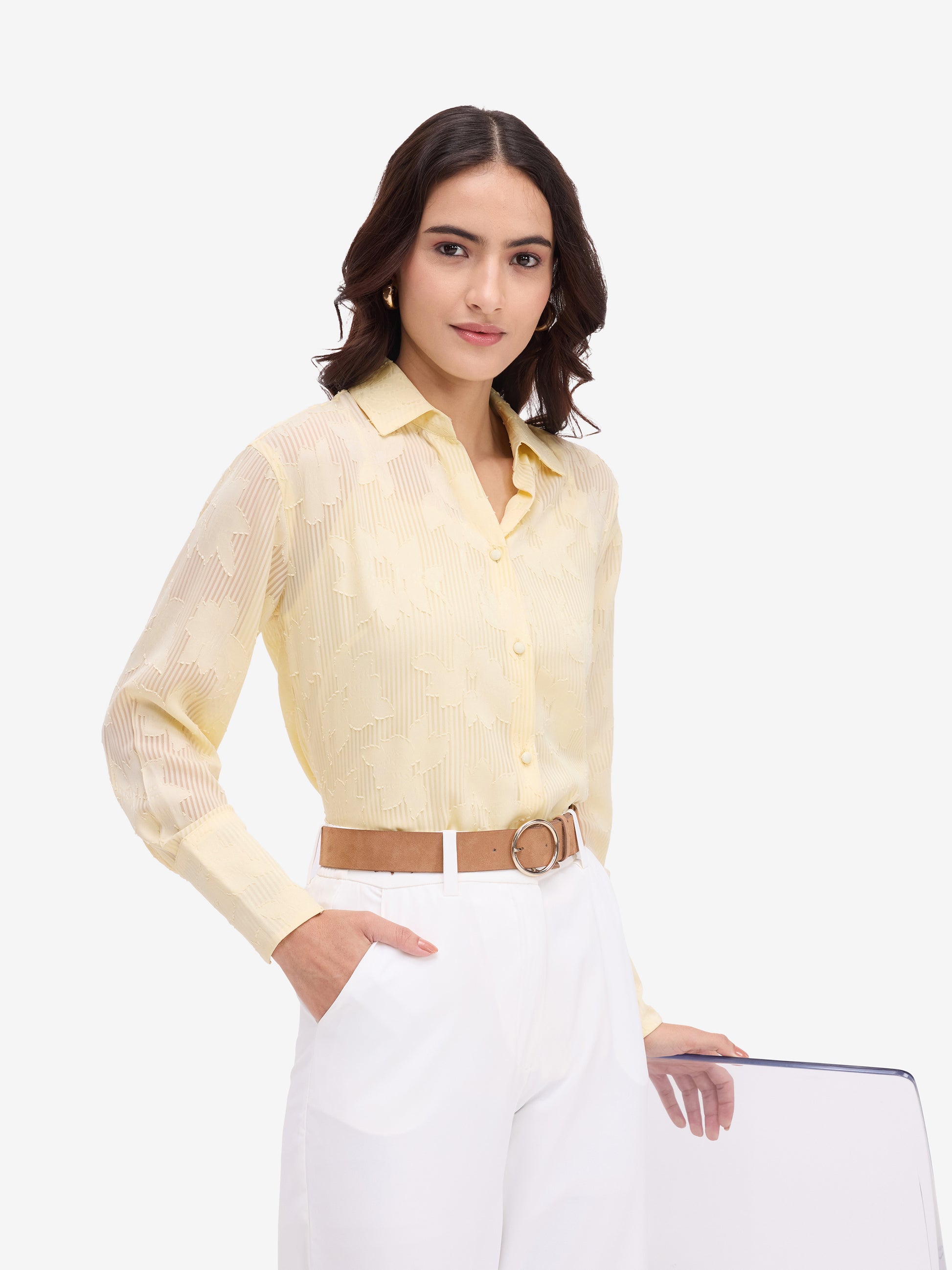 Yellow Jacquard Shirt