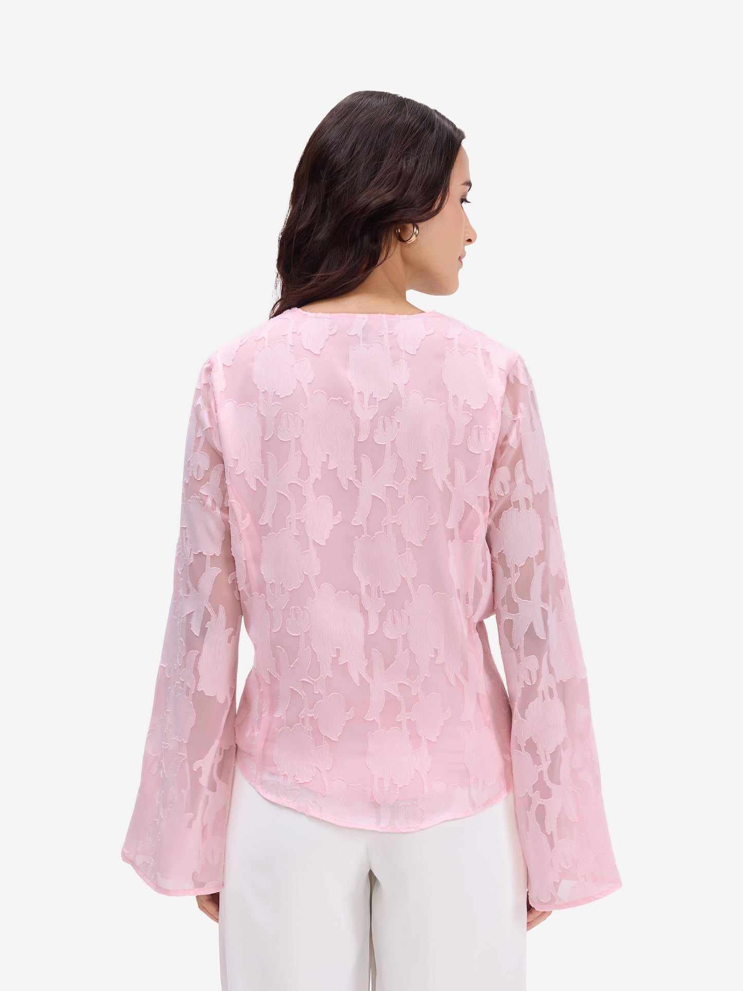 Pink Jacquard Top