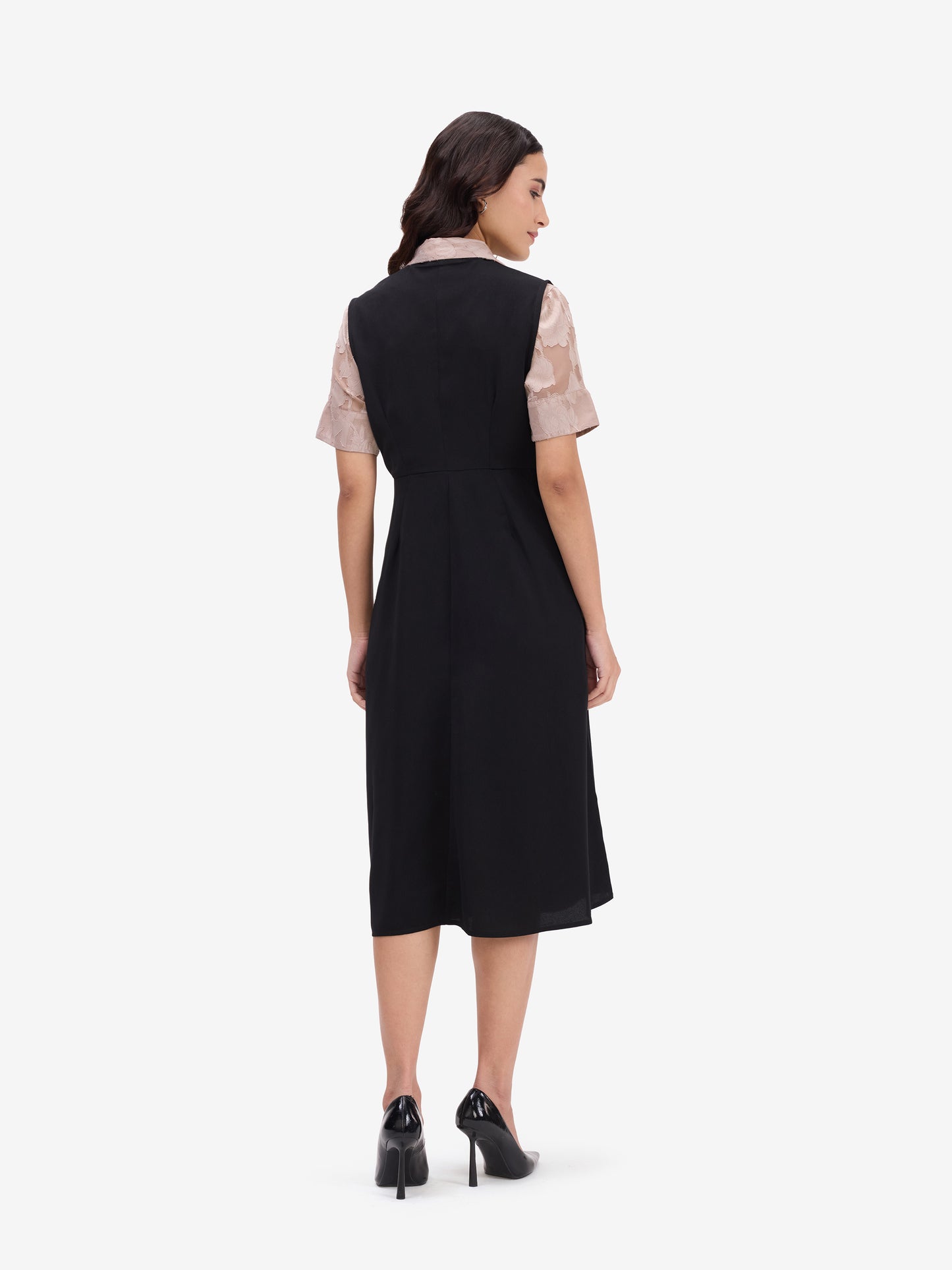 Black A-Line Pinafore Dress