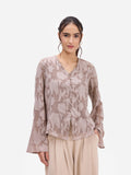 Light Brown Jacquard Top