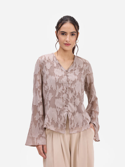 Light Brown Jacquard Top