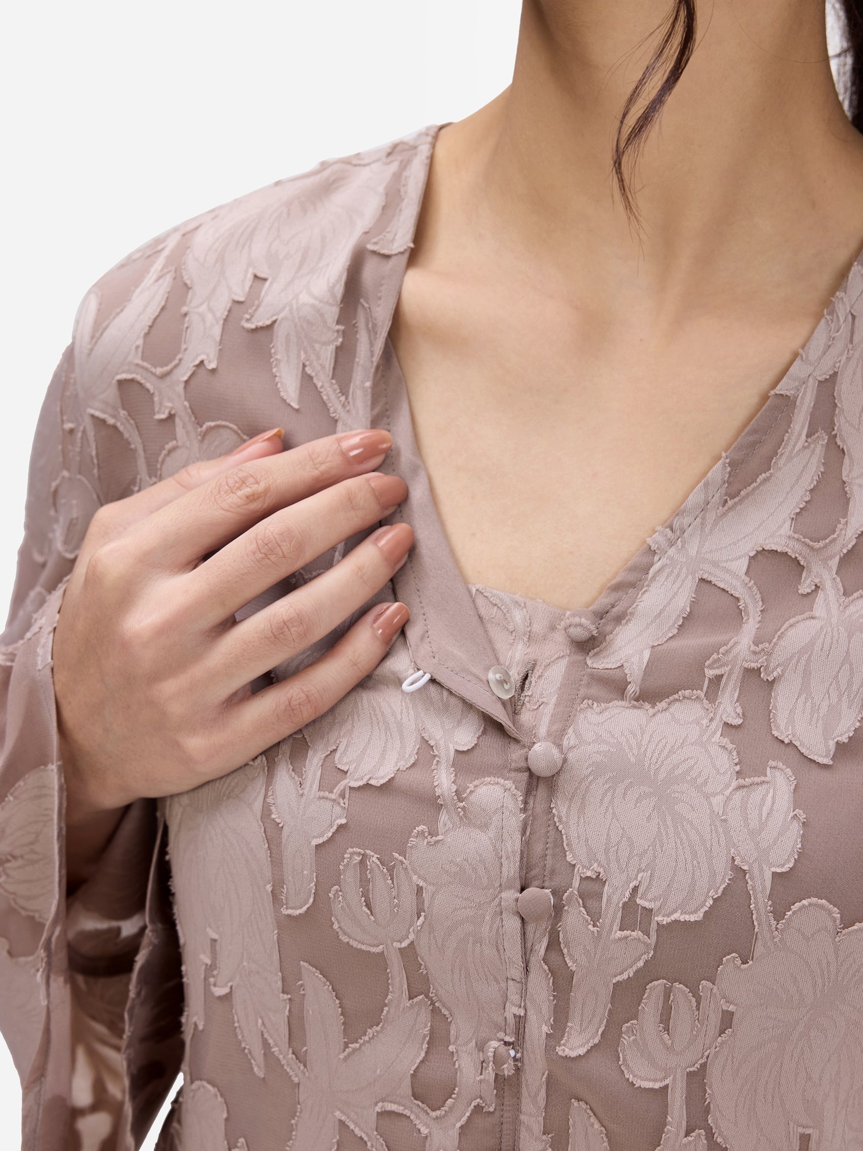 Light Brown Jacquard Top