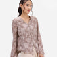 Light Brown Jacquard Top