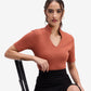 Brown Ribbed Knit Top