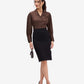 Brown Satin Lapel Collar Shirt