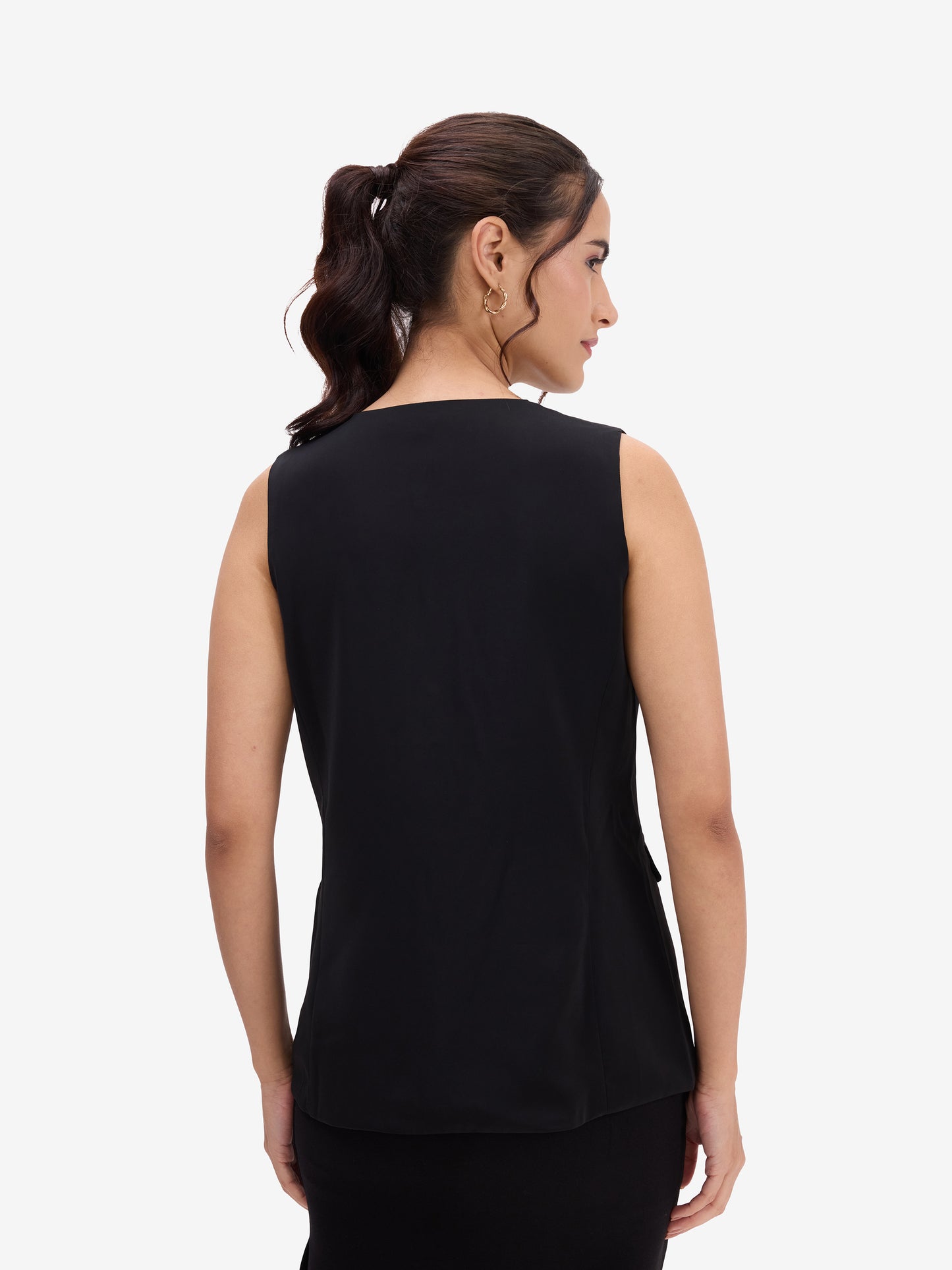 Black Buttoned  Waistcoat