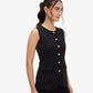 Black Buttoned  Waistcoat