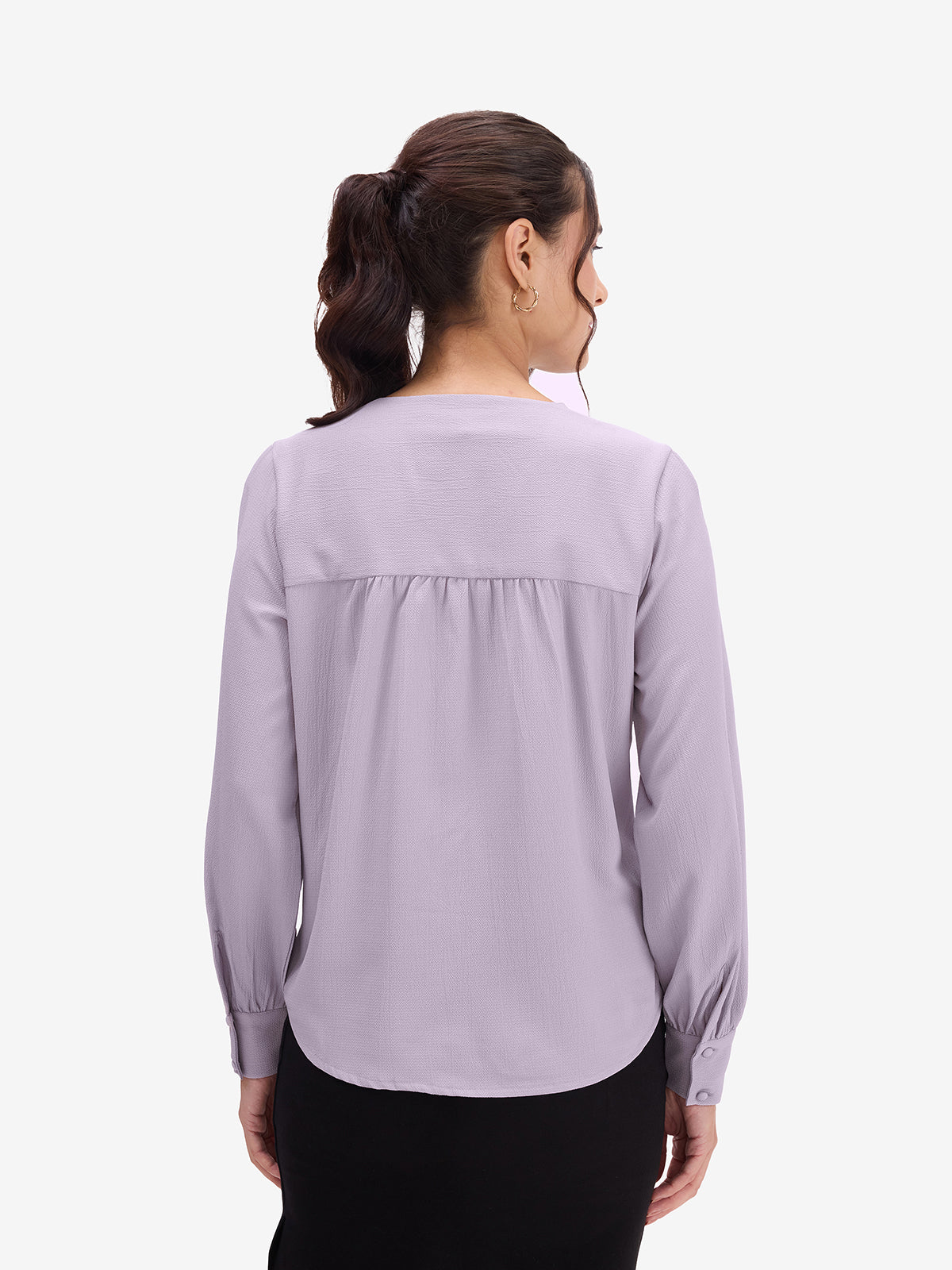 Lavender V-Neck Top