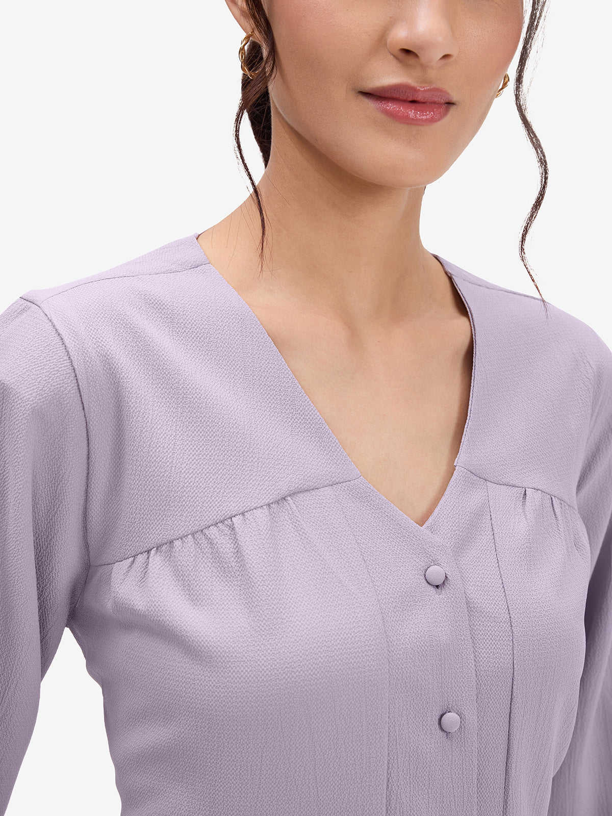 Lavender V-Neck Top