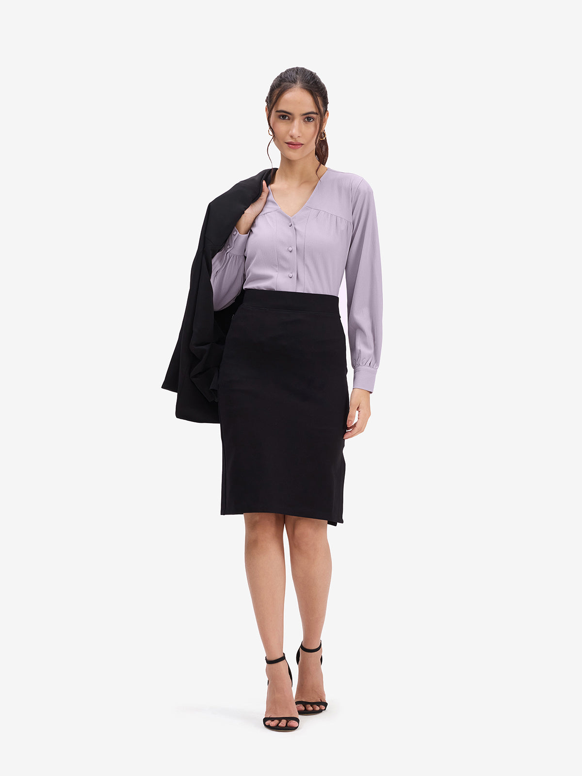 Lavender V-Neck Top