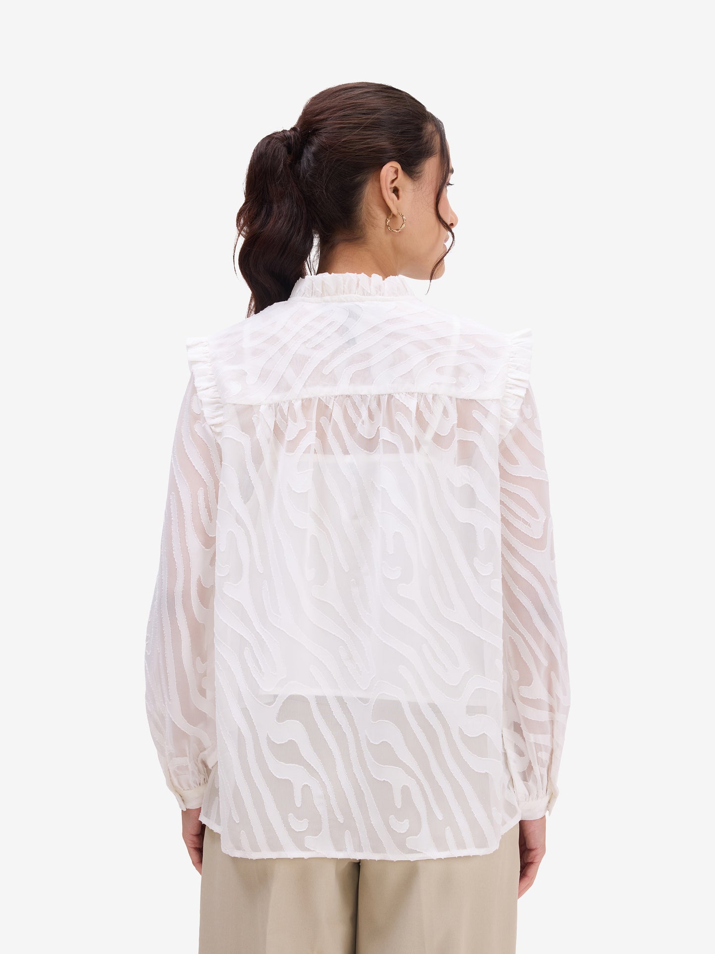 White Jacquard Top