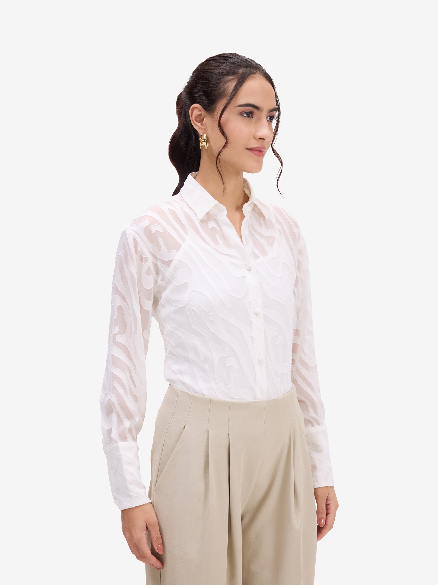 White Jacquard Shirt