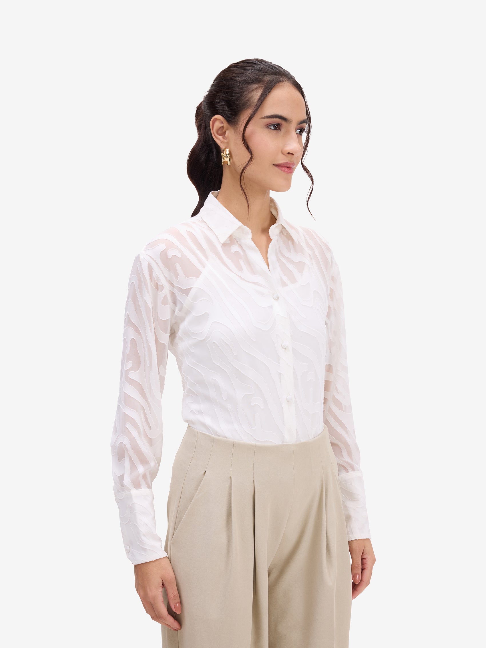 White Jacquard Shirt
