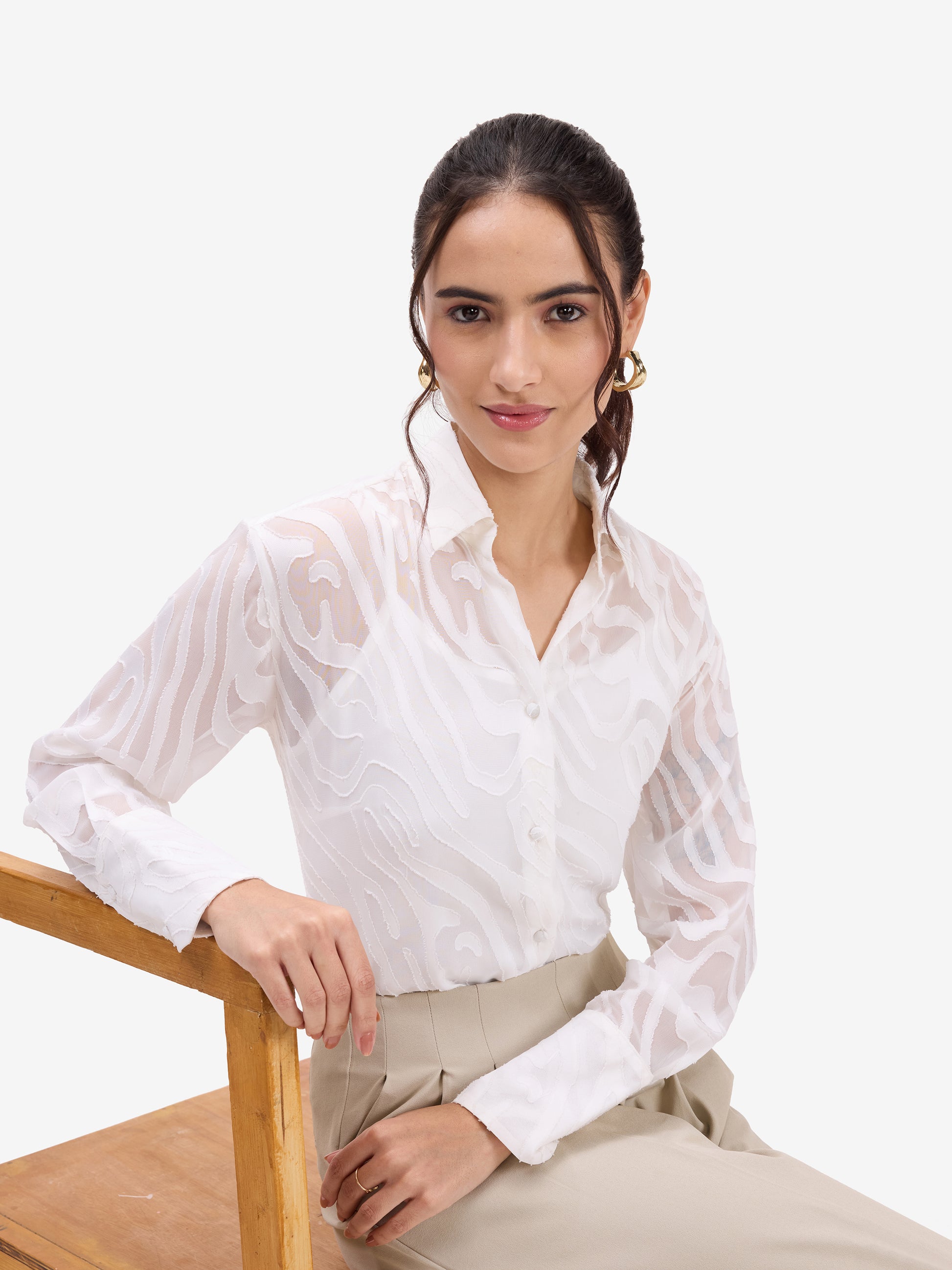 White Jacquard Shirt