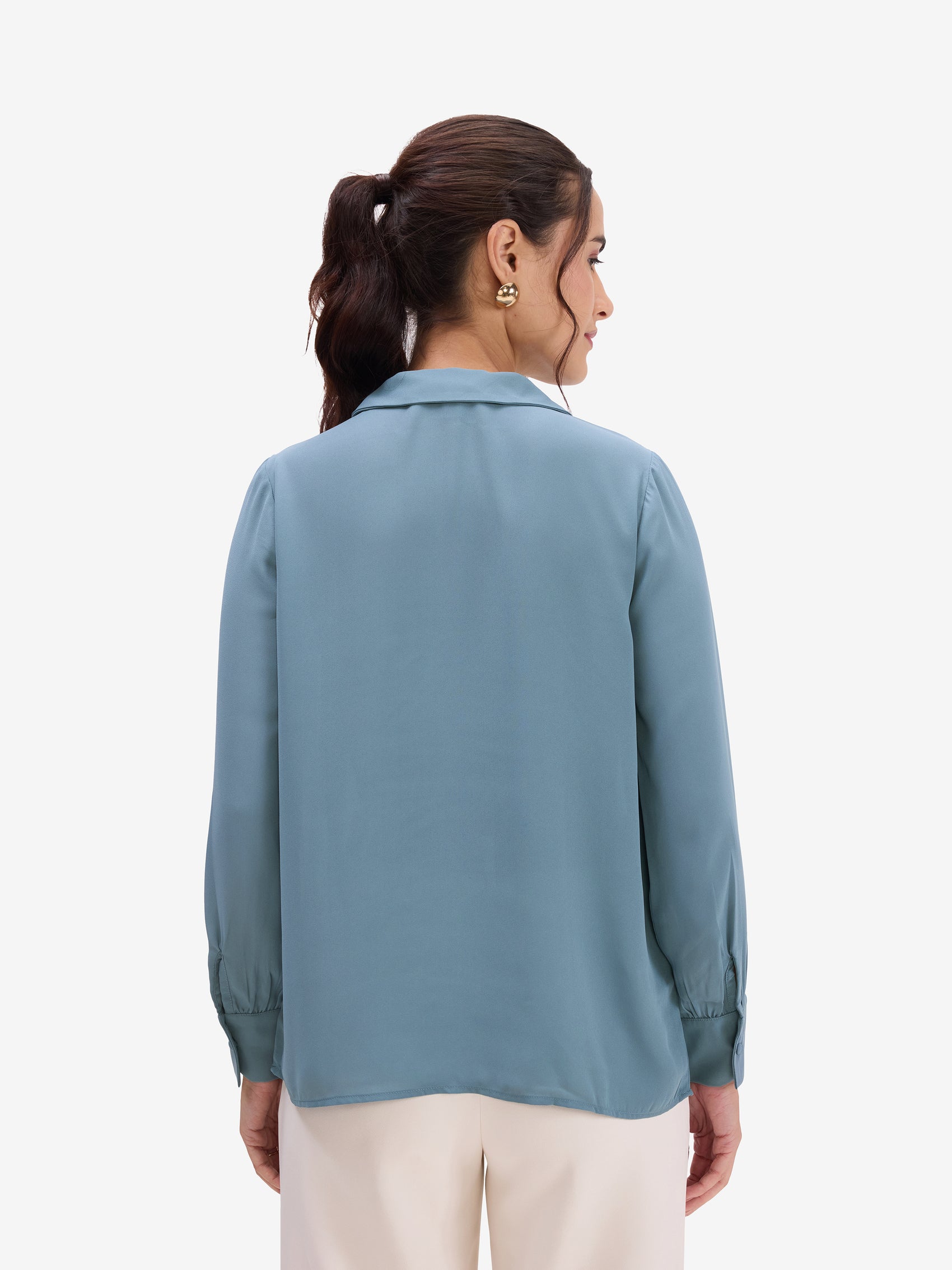 Blue Pintuck Top