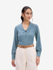 Blue Pintuck Top
