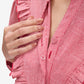 Red Victorian Ruffle Shirt