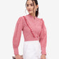 Red Victorian Ruffle Shirt
