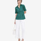 Teal Crepe Collar Shirt