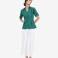 Teal Crepe Collar Shirt