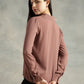 Mauve Cuban Collar Long Sleeves Top