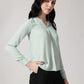 Mint Cuban Collar Long Sleeves Top