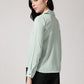 Mint Cuban Collar Long Sleeves Top
