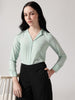 Mint Cuban Collar Long Sleeves Top