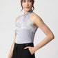 Grey Satin Halter Neck Sleeveless Top