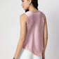Pink Satin Cowl Neck Sleeveless Top