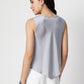 Grey Satin Cowl Neck Sleeveless Top