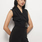 Business Formal Collared Sleeveless Waist