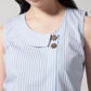 Blue Stripe Flat Collar Top