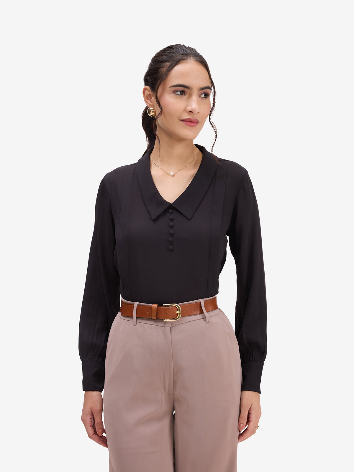 Black Pintuck Top
