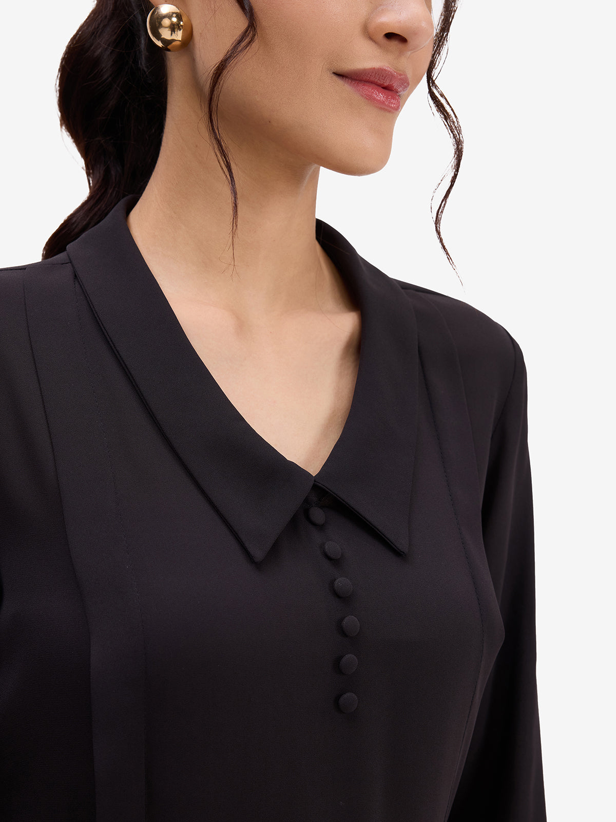 Black Pintuck Top