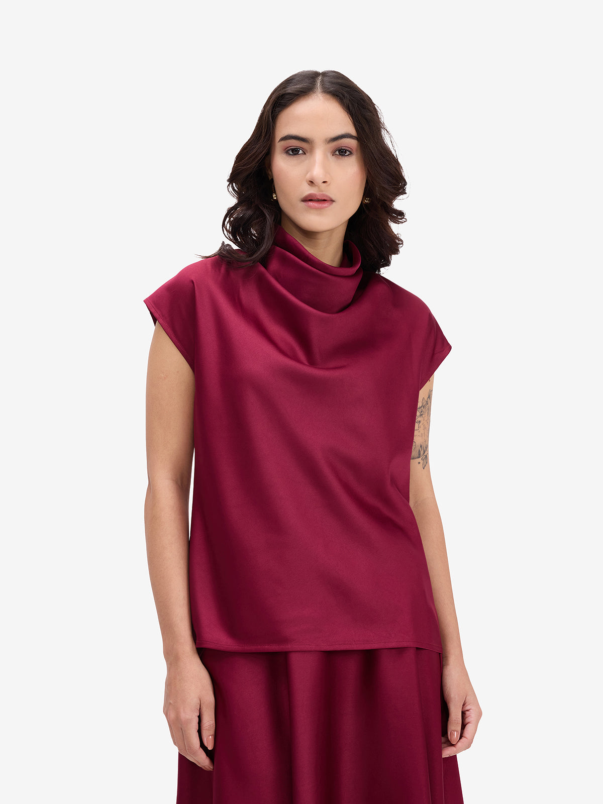 Maroon Luxe Satin Co-Ord