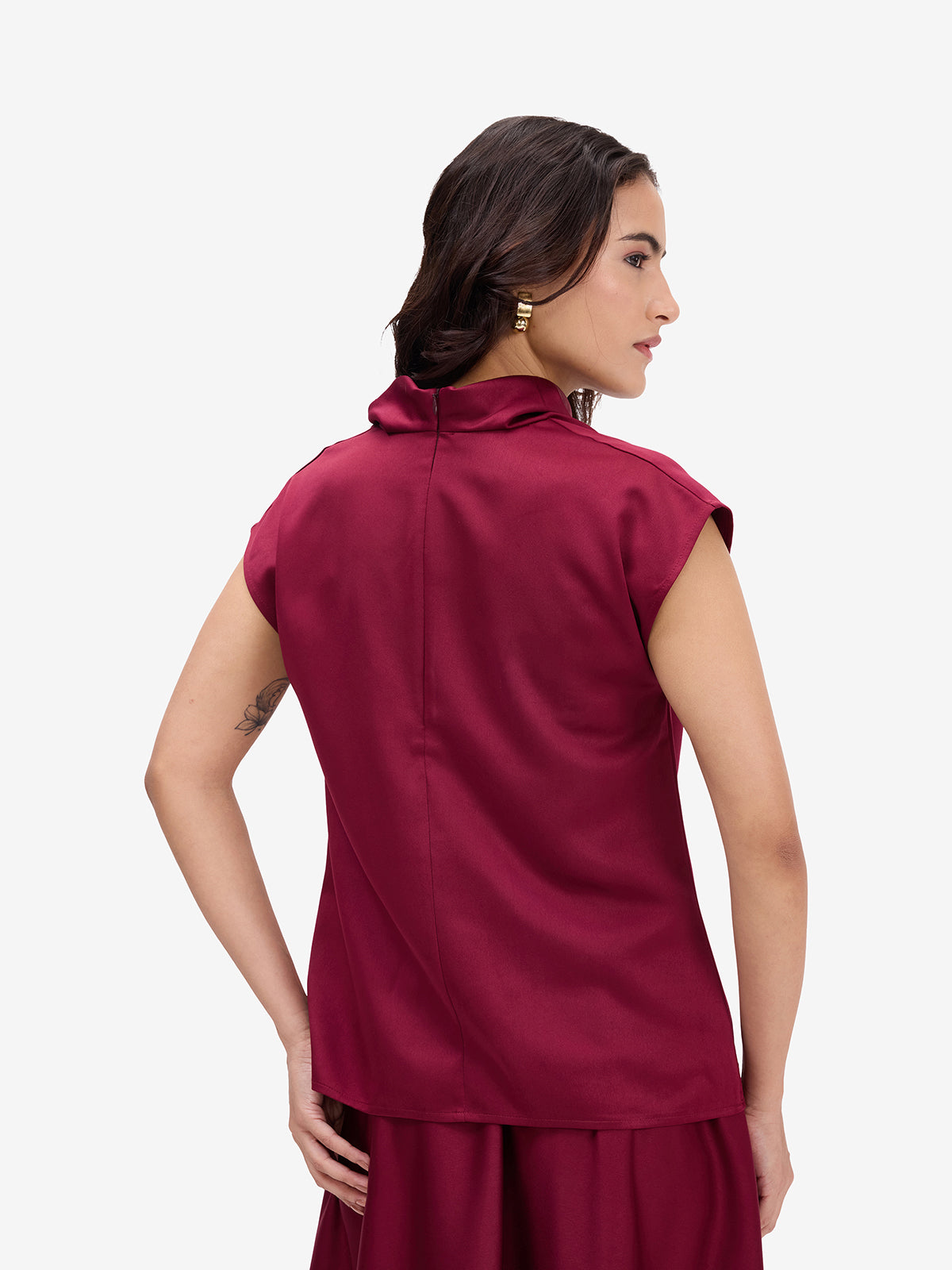 Maroon Luxe Satin Co-Ord