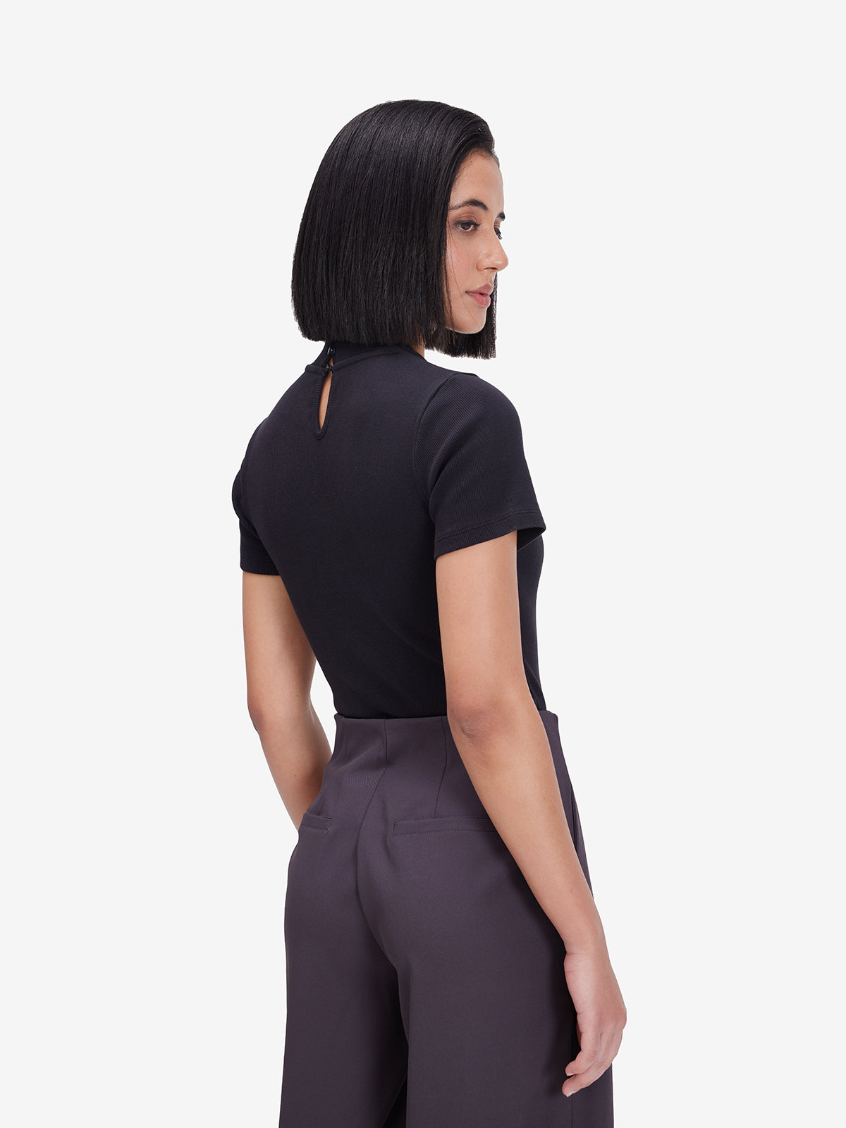 Black Body-Fitted Top