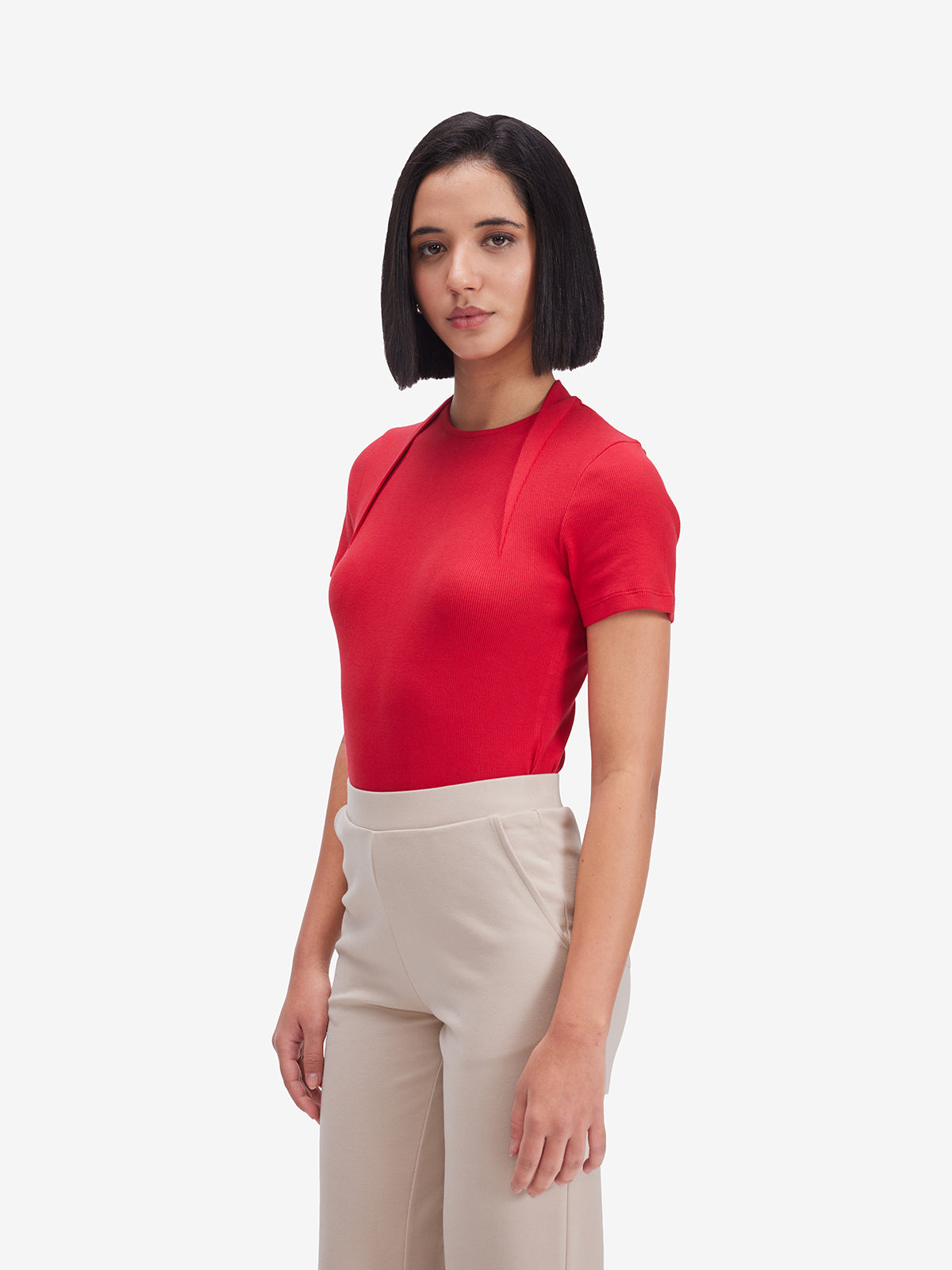 Red Body-Fitted Top