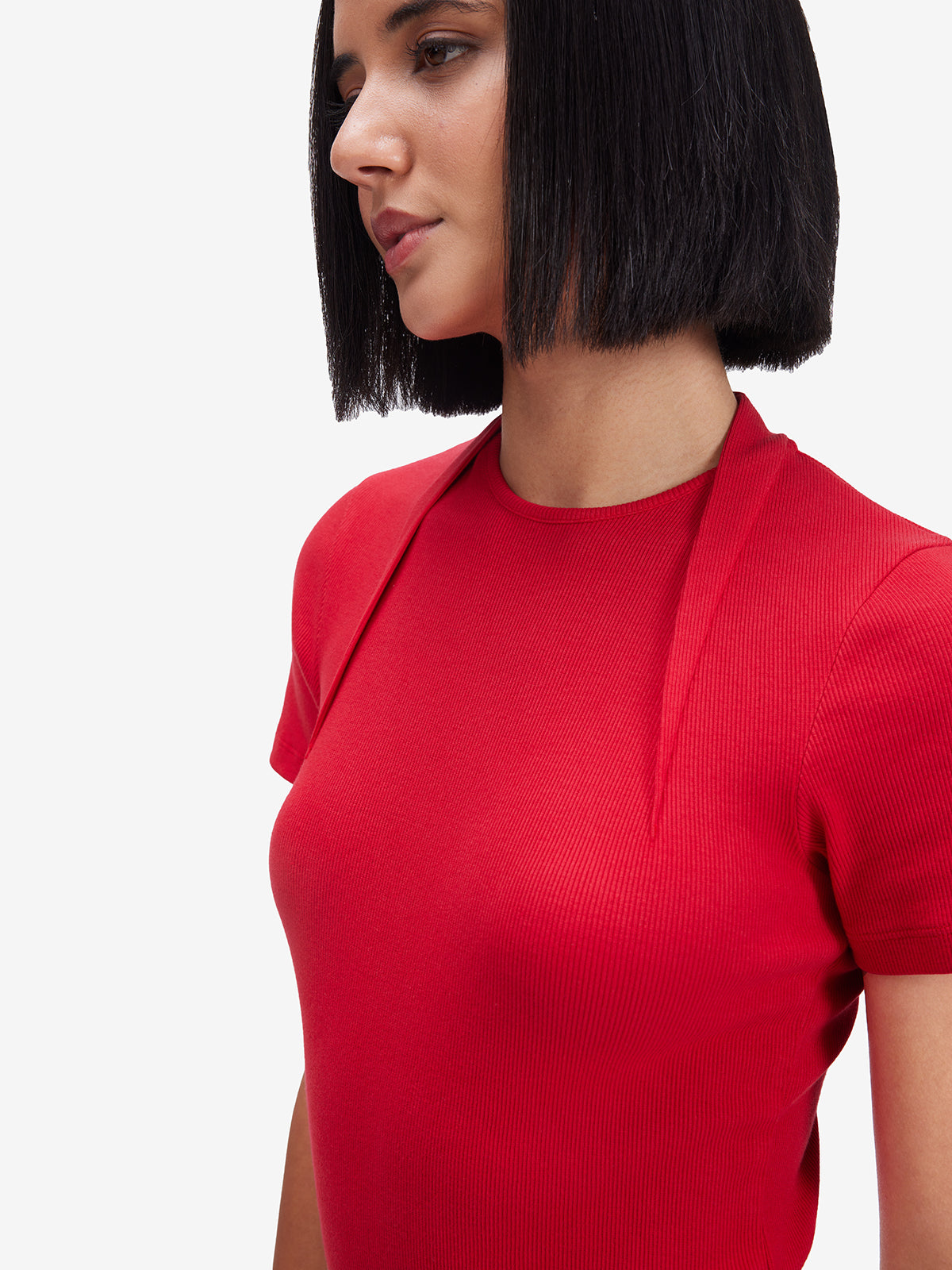 Red Body-Fitted Top