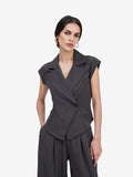 Dark Grey Blazer Top