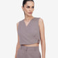 Light Brown Wrap Top